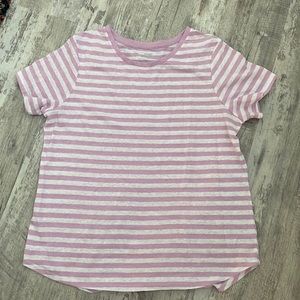 Old Navy • Pink and White Striped T-Shirt
